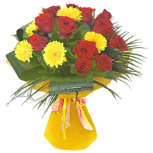 30 Red and Yellow Flowers Bouquet