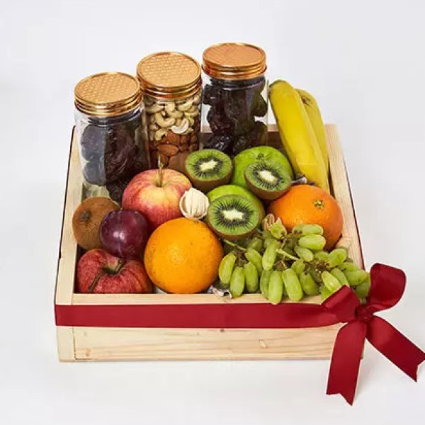 Nuts and fruit basket