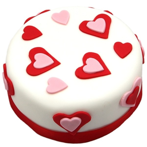 Pink n Red Heart Cake