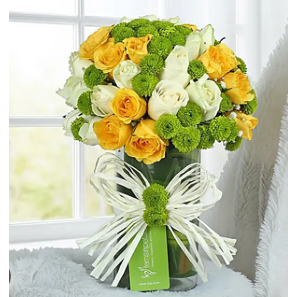 Roses & Button Mum Vase