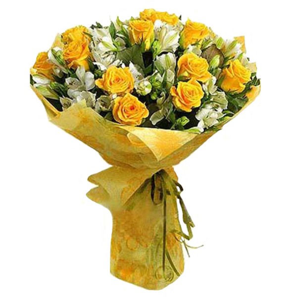 Yellow Roses and Lilies Bouquet